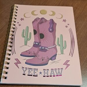 Yee Haw Pink Cowboy Boots Spiral Notebook/ BUNDLE ONLY